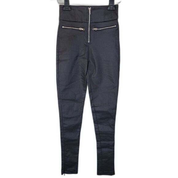 Wildfox Black Vegan Leather Acting Out Pants - Picture 1 of 5